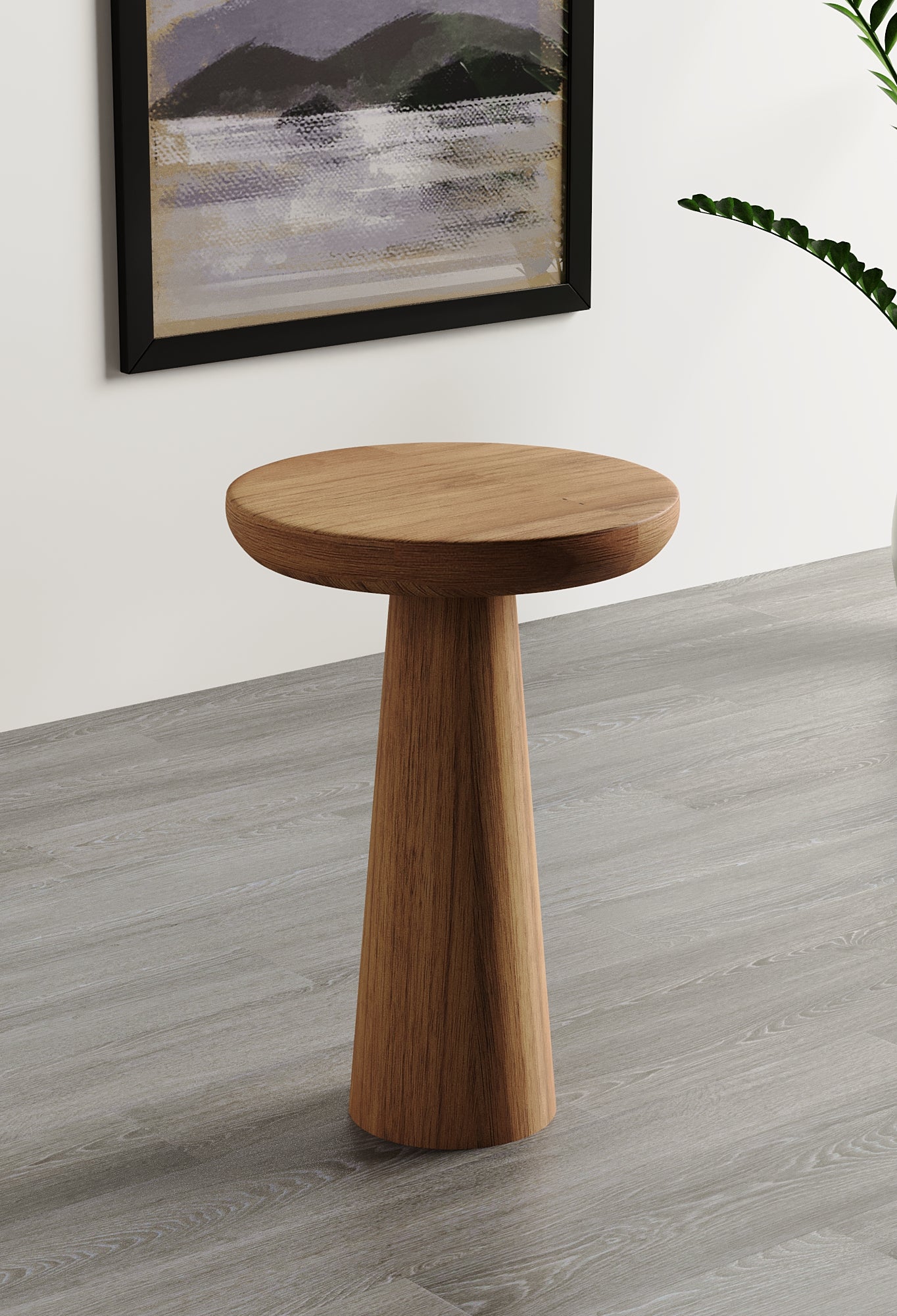 Vera Medium Walnut Mushroom Round Nested & Side Table