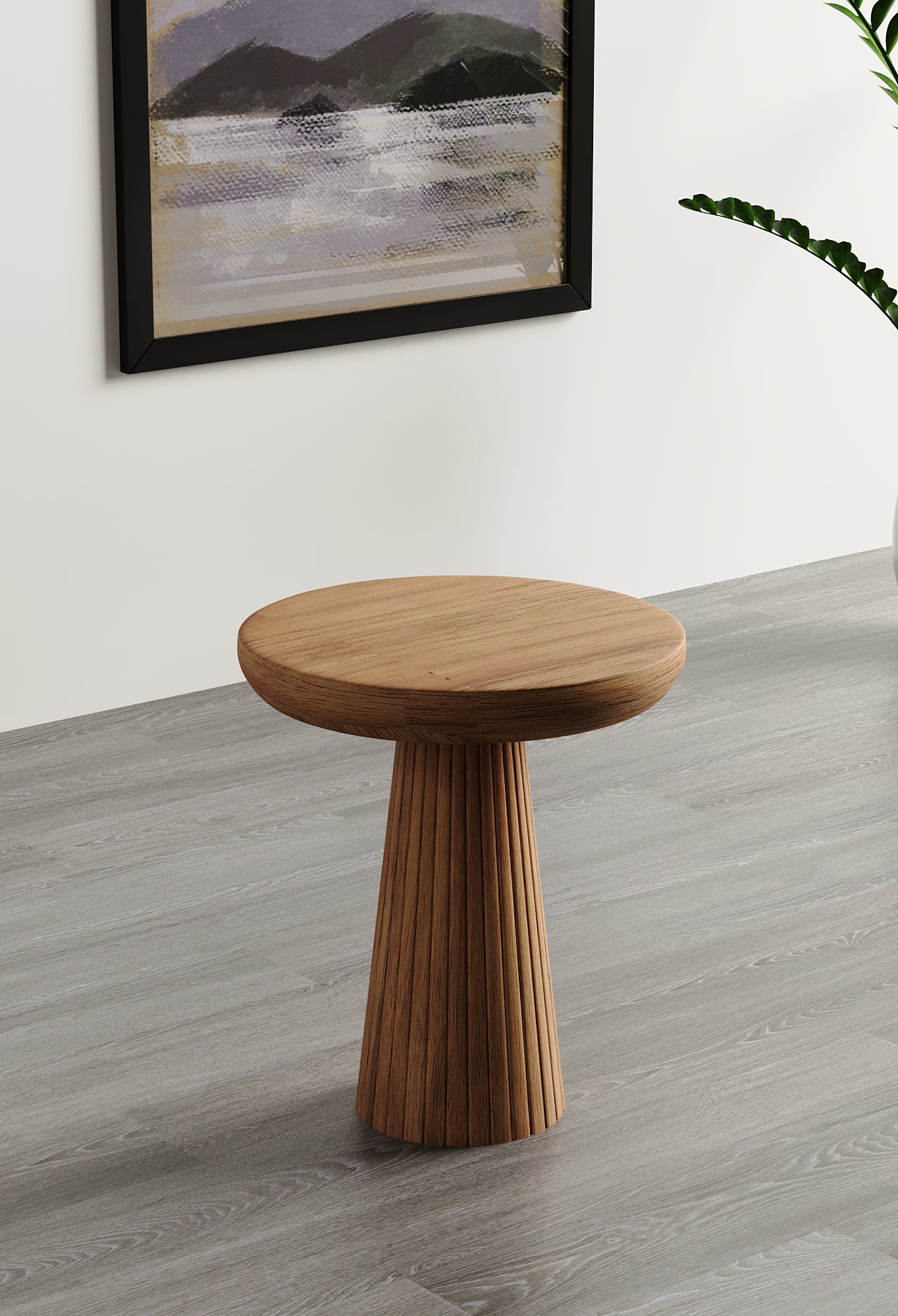 Ottawa Medium Walnut Mushroom Round Nested & Side Table
