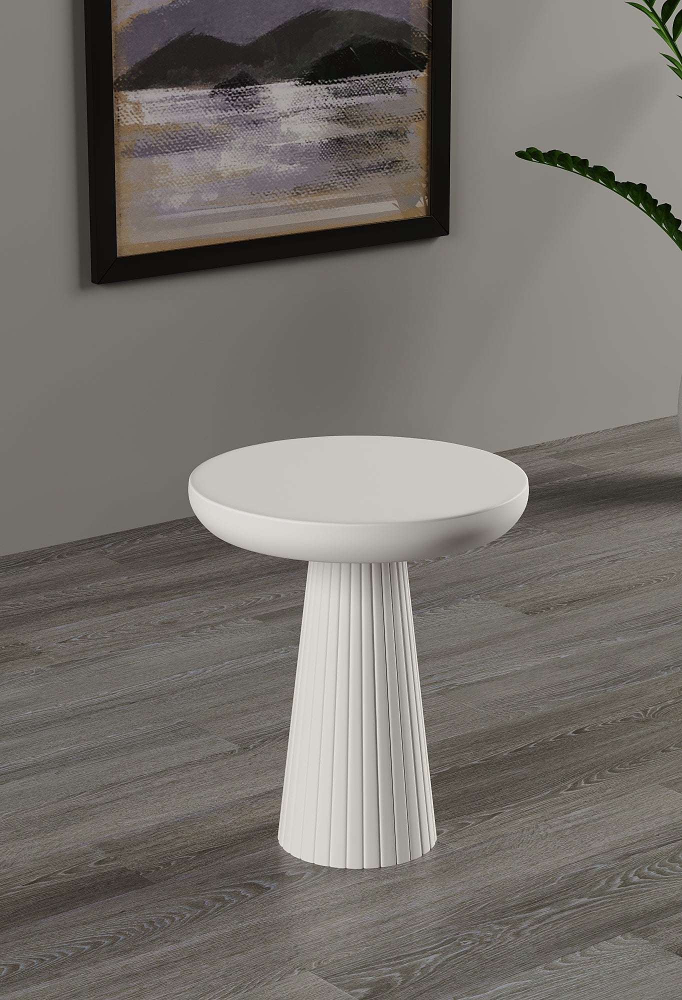 Ottawa White Mushroom Round Nested & Side Table
