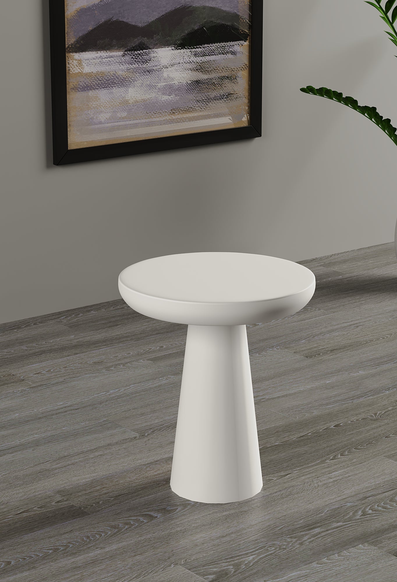 Vera White Mushroom Round Nested & Side Table