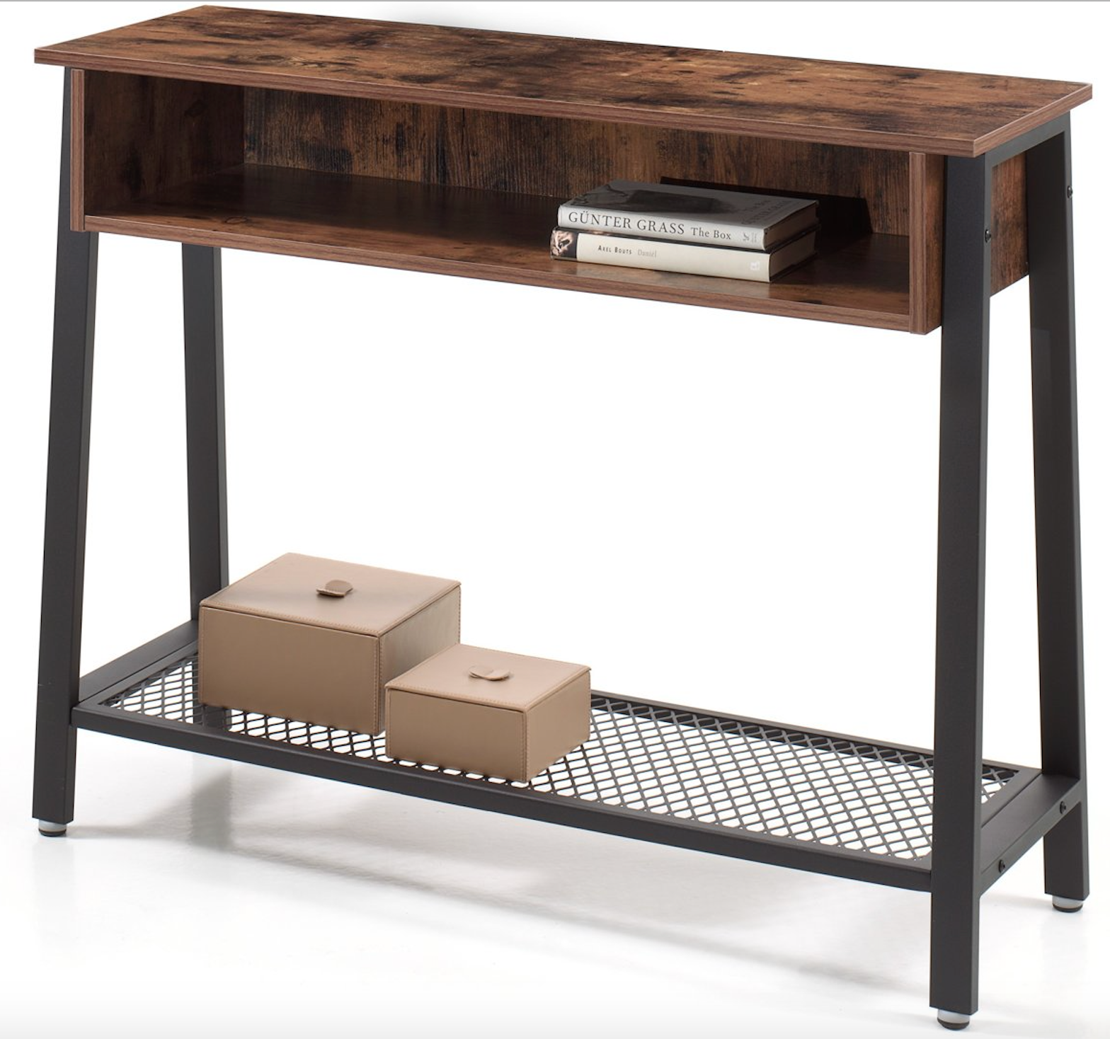 Antora Hallway Table with Shelves Industrial Design