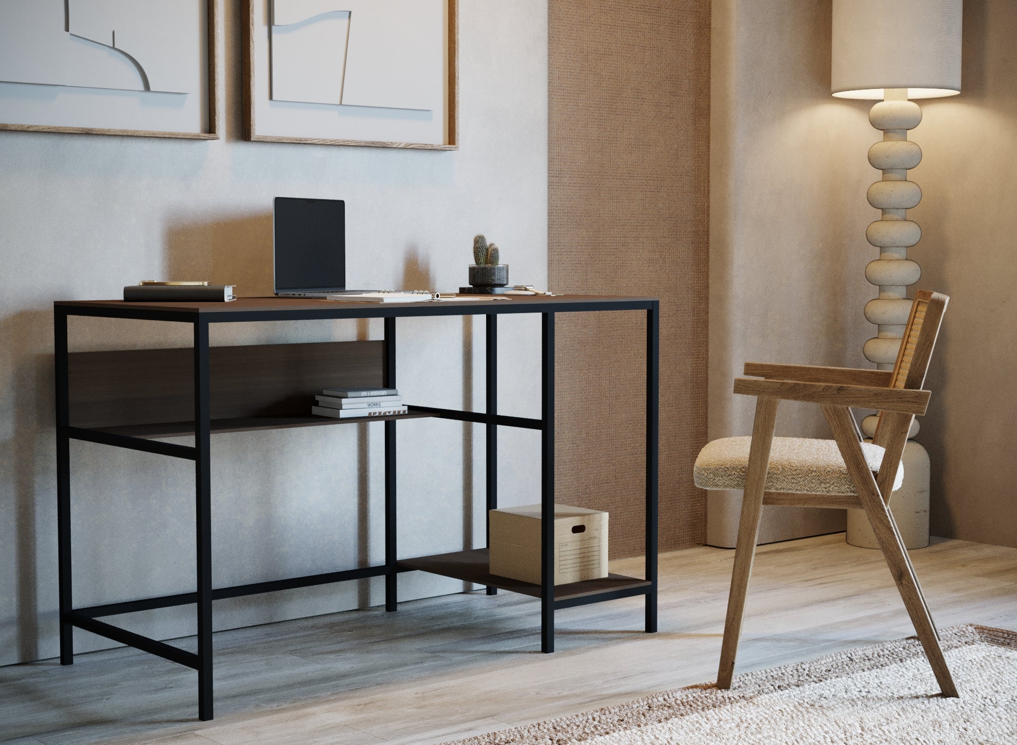 Nora Industrial Design Study Computer Desk Metal Frame
