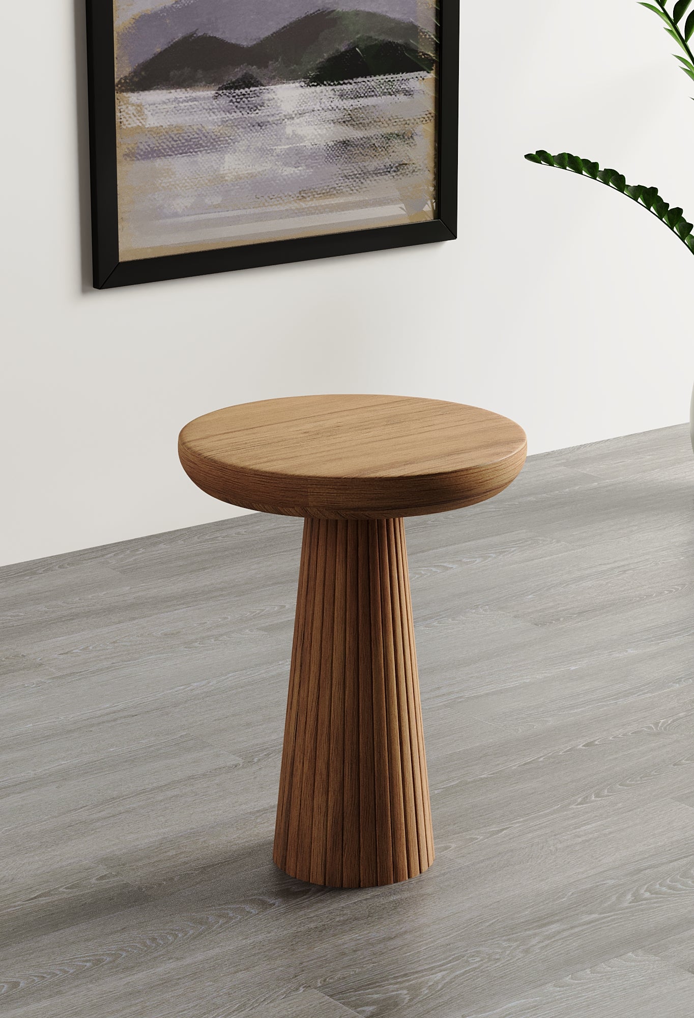 Ottawa Medium Walnut Mushroom Round Nested & Side Table