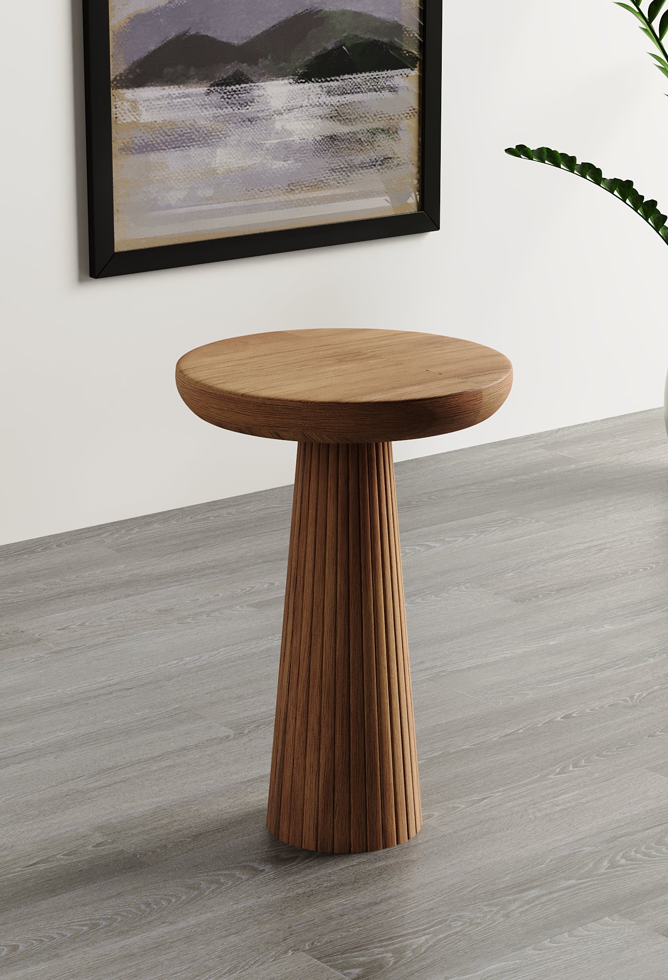 Ottawa Medium Walnut Mushroom Round Nested & Side Table