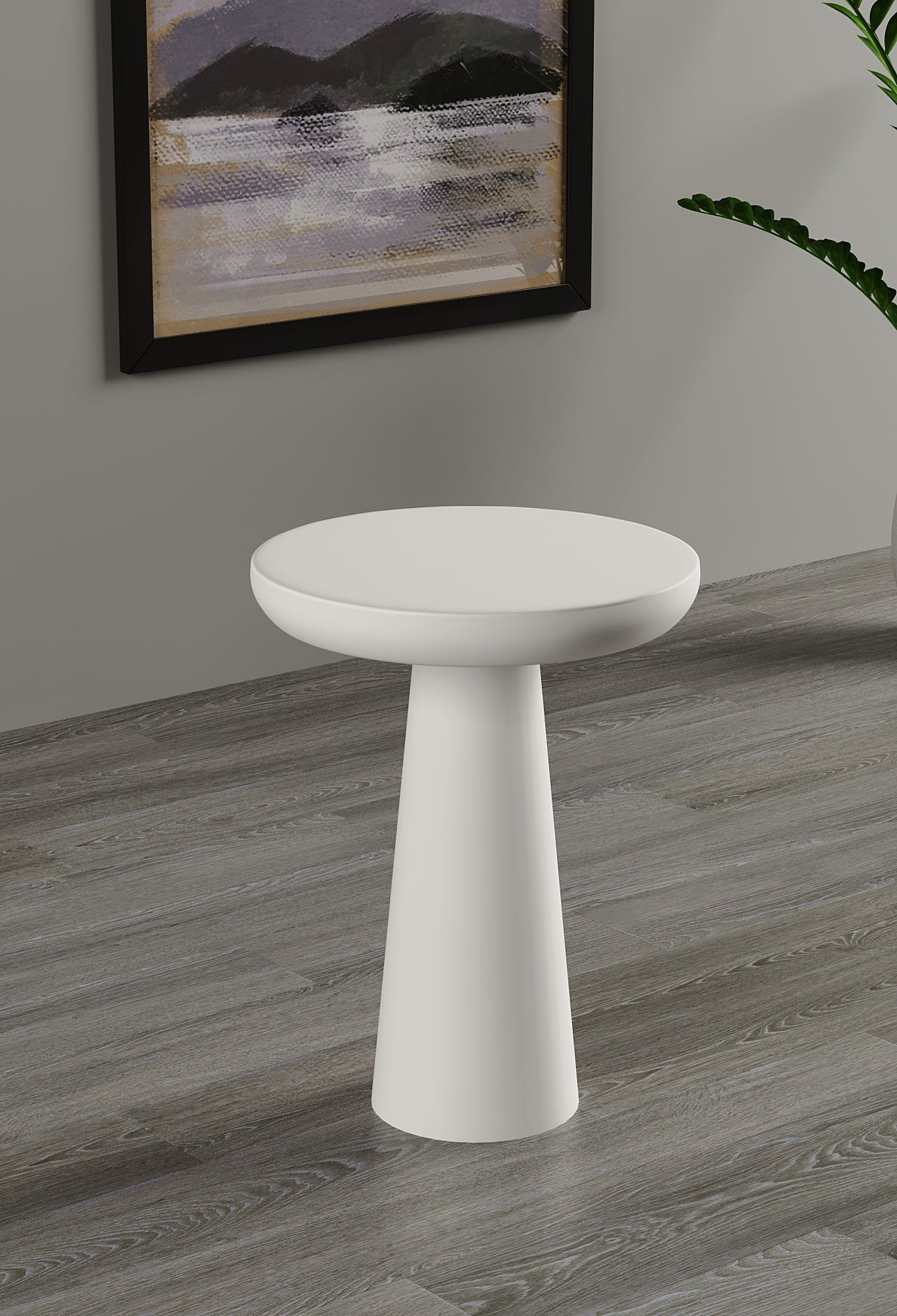 Vera White Mushroom Round Nested & Side Table