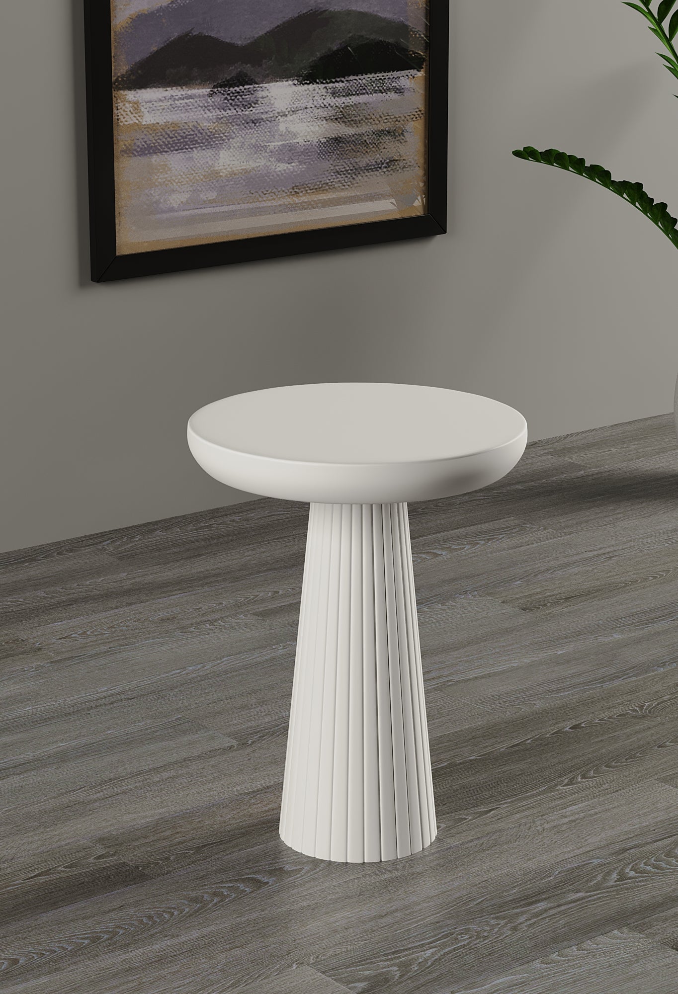Ottawa White Mushroom Round Nested & Side Table
