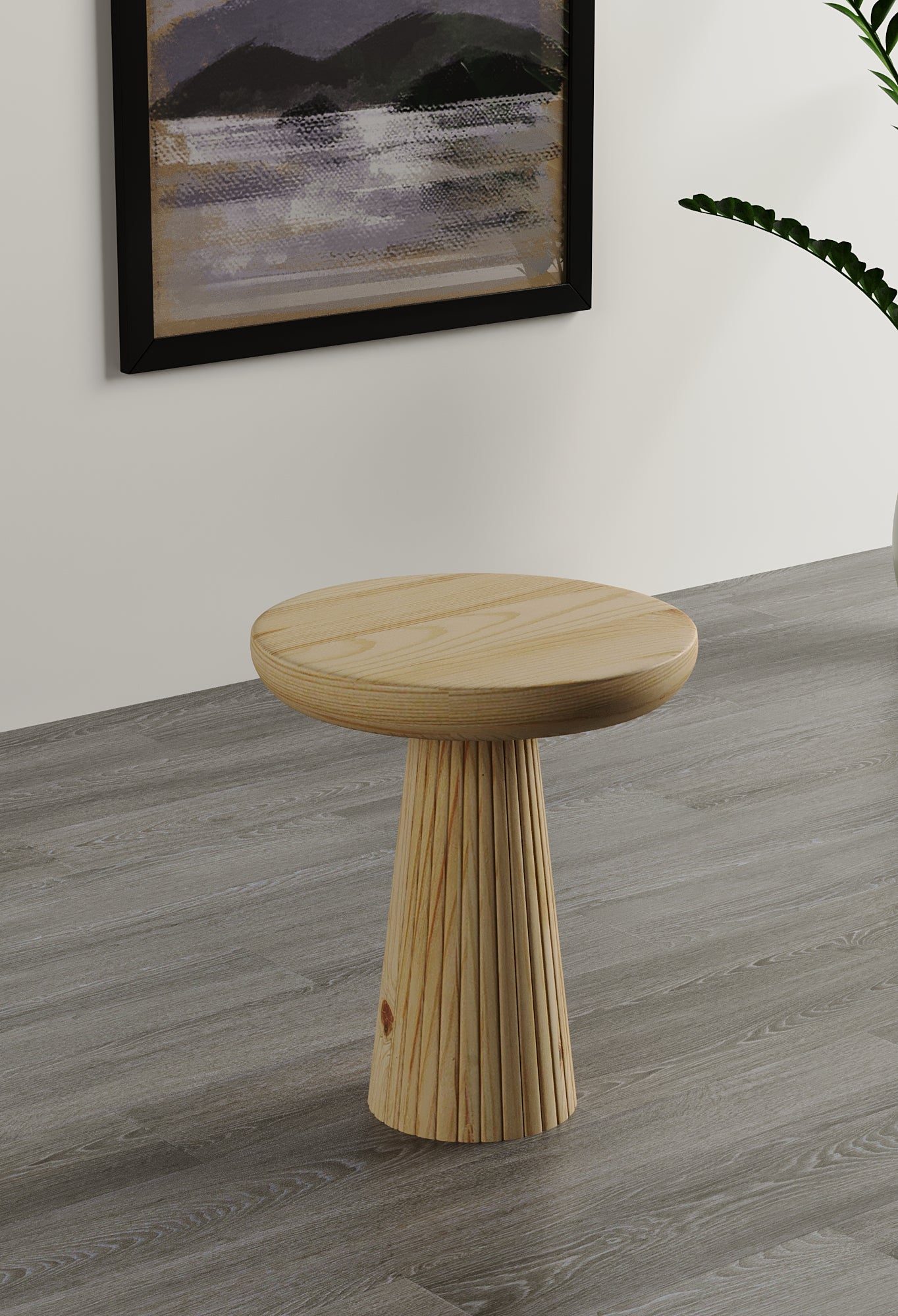Ottawa Raw Mushroom Round Nested & Side Table
