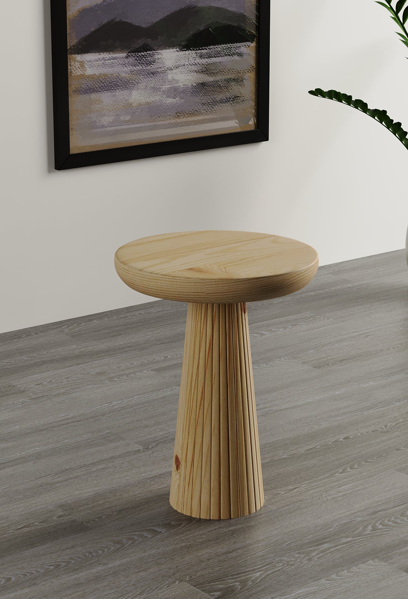 Ottawa Raw Mushroom Round Nested & Side Table