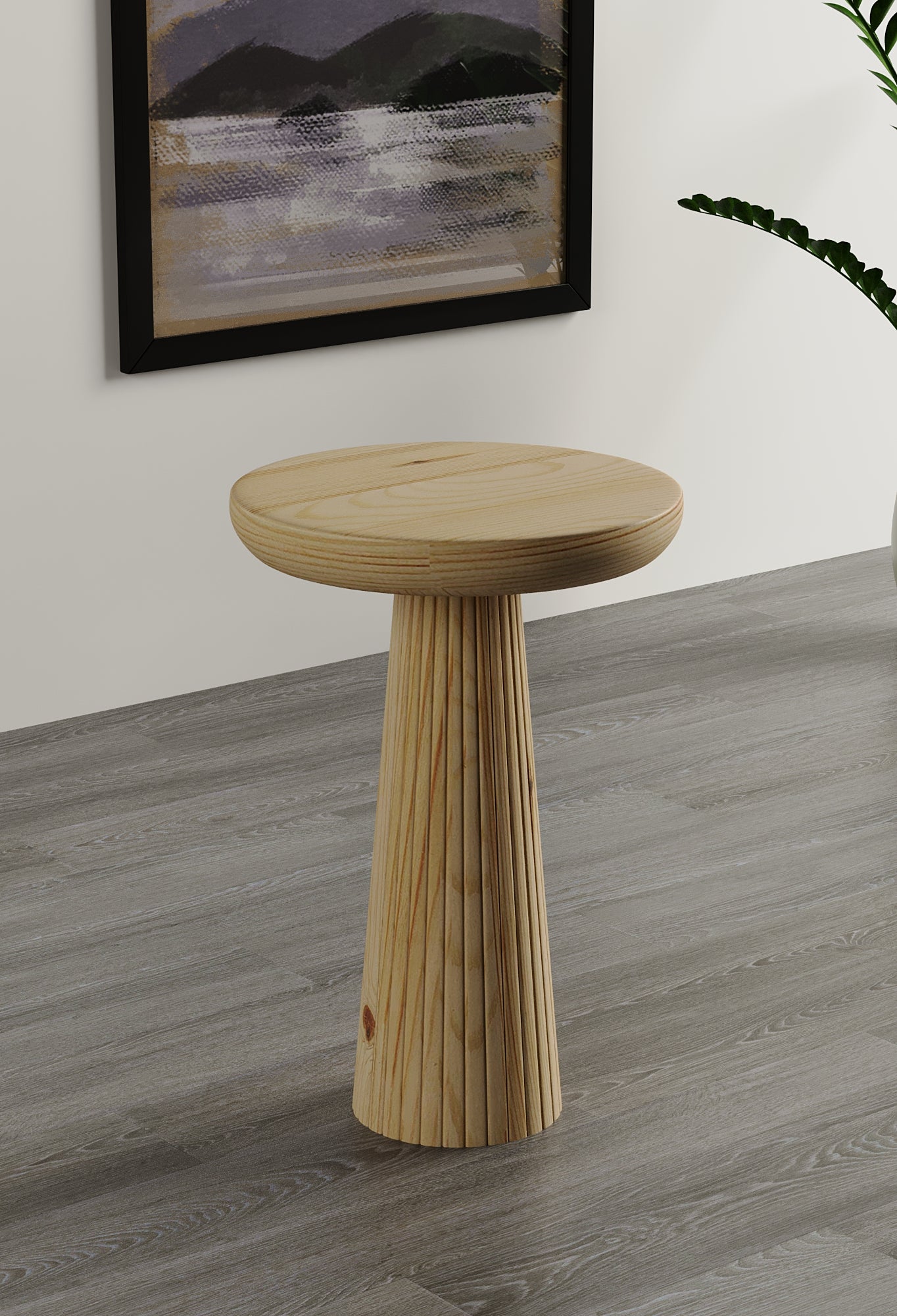 Ottawa Raw Mushroom Round Nested & Side Table