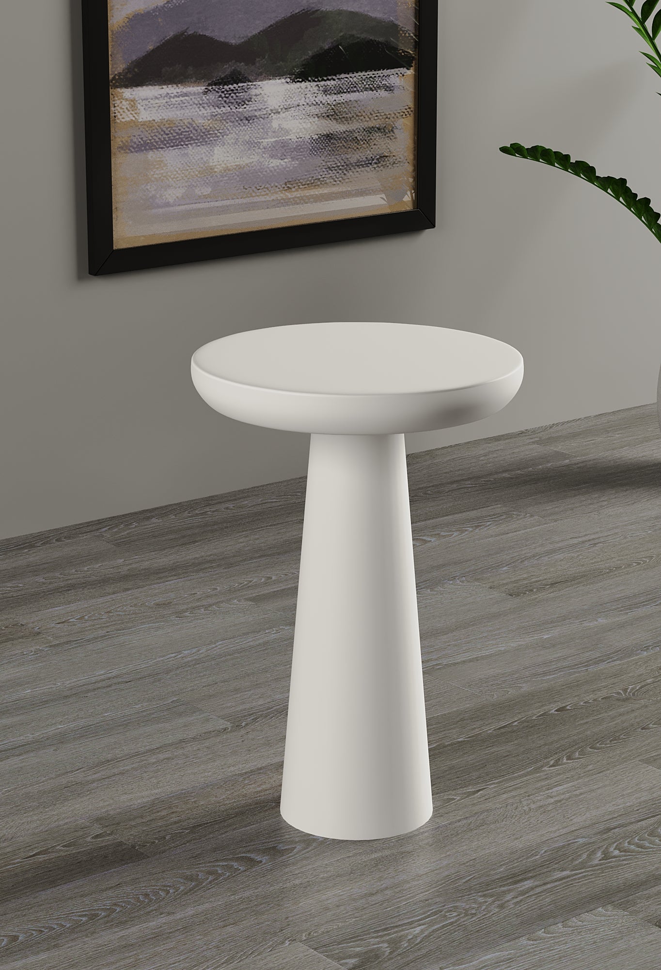Vera White Mushroom Round Nested & Side Table