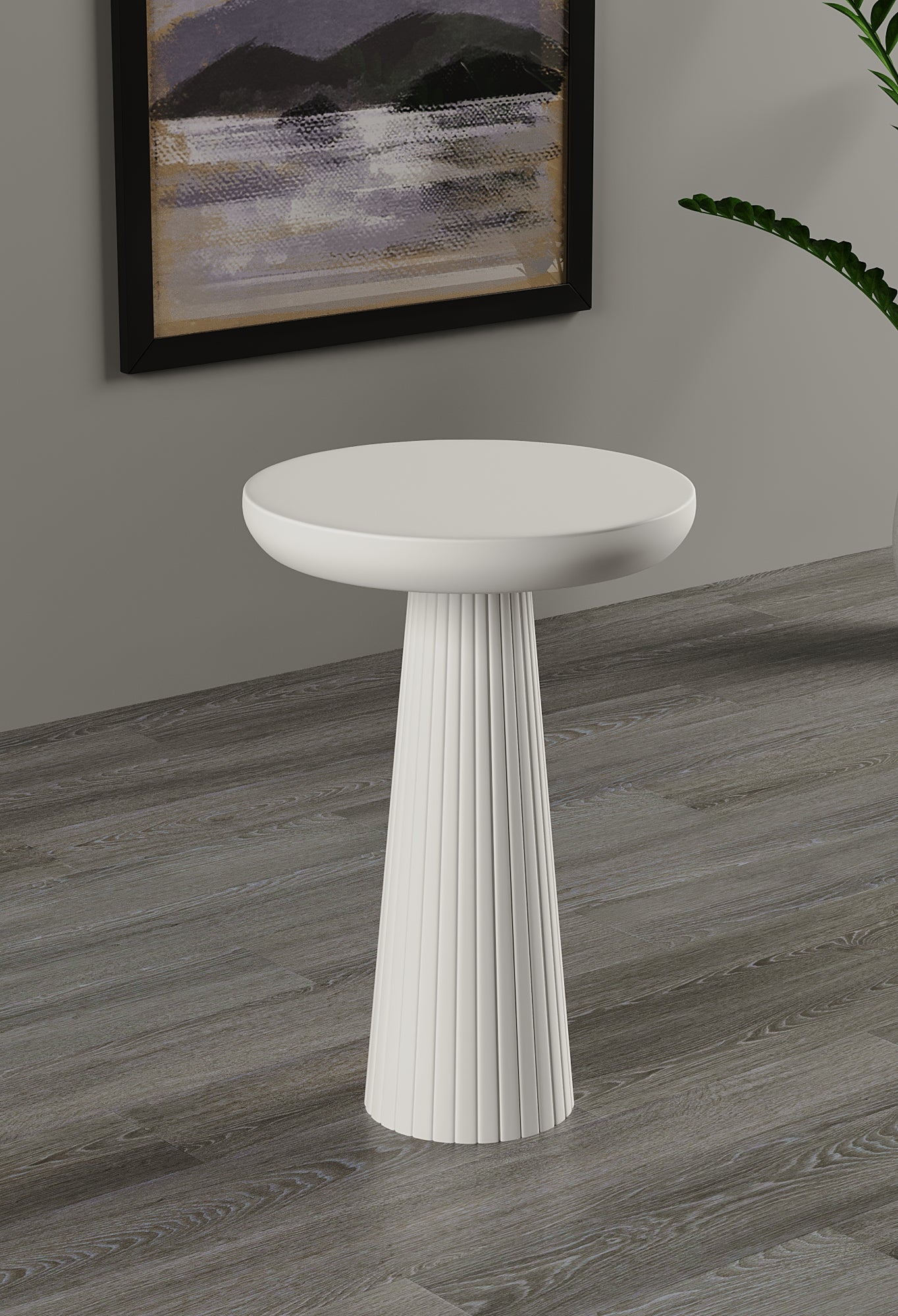 Ottawa White Mushroom Round Nested & Side Table