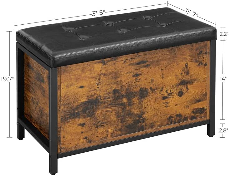 Montara Industrial Design Upholstered Footstool with Storage