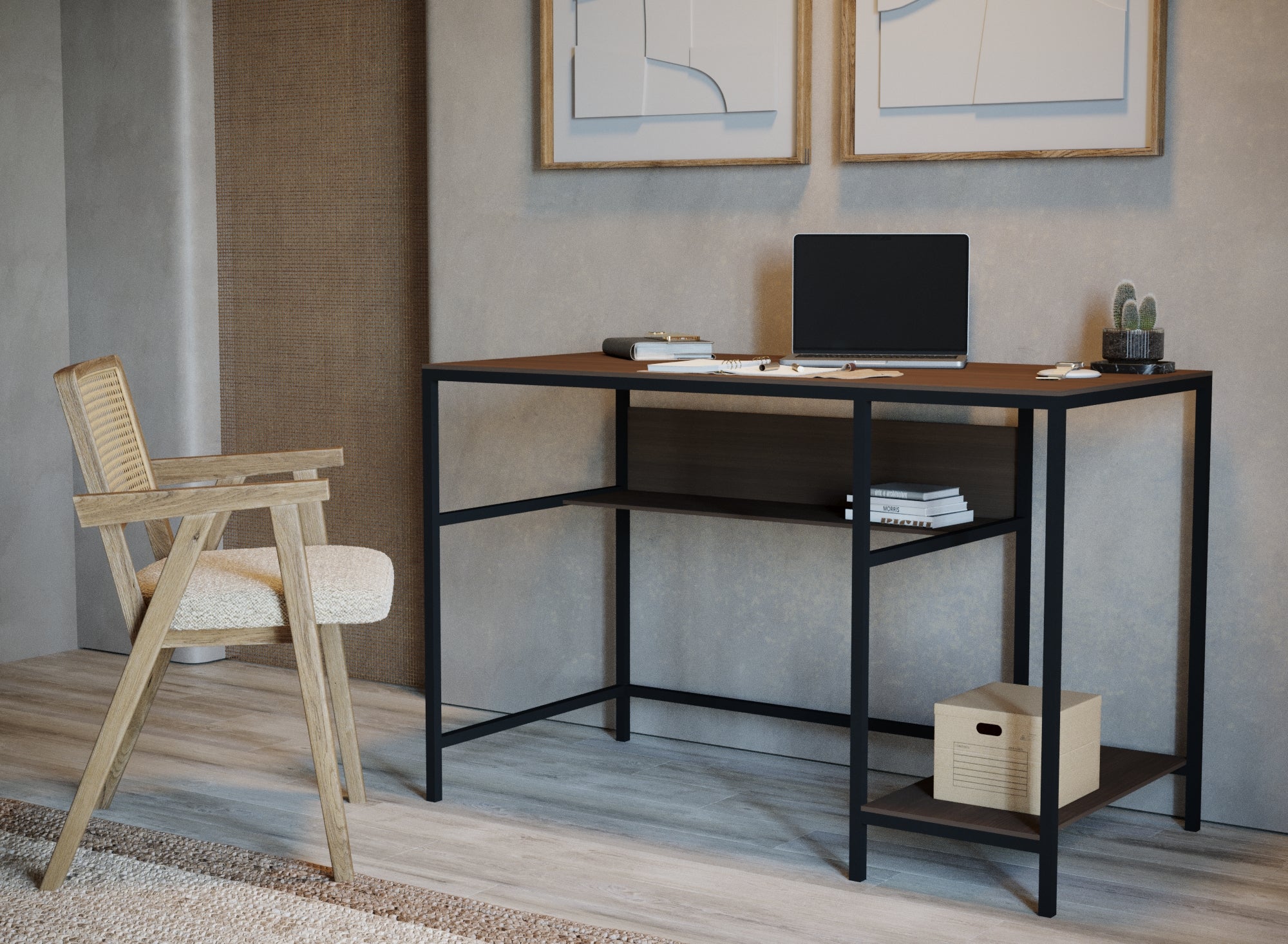 Nora Industrial Design Study Computer Desk Metal Frame