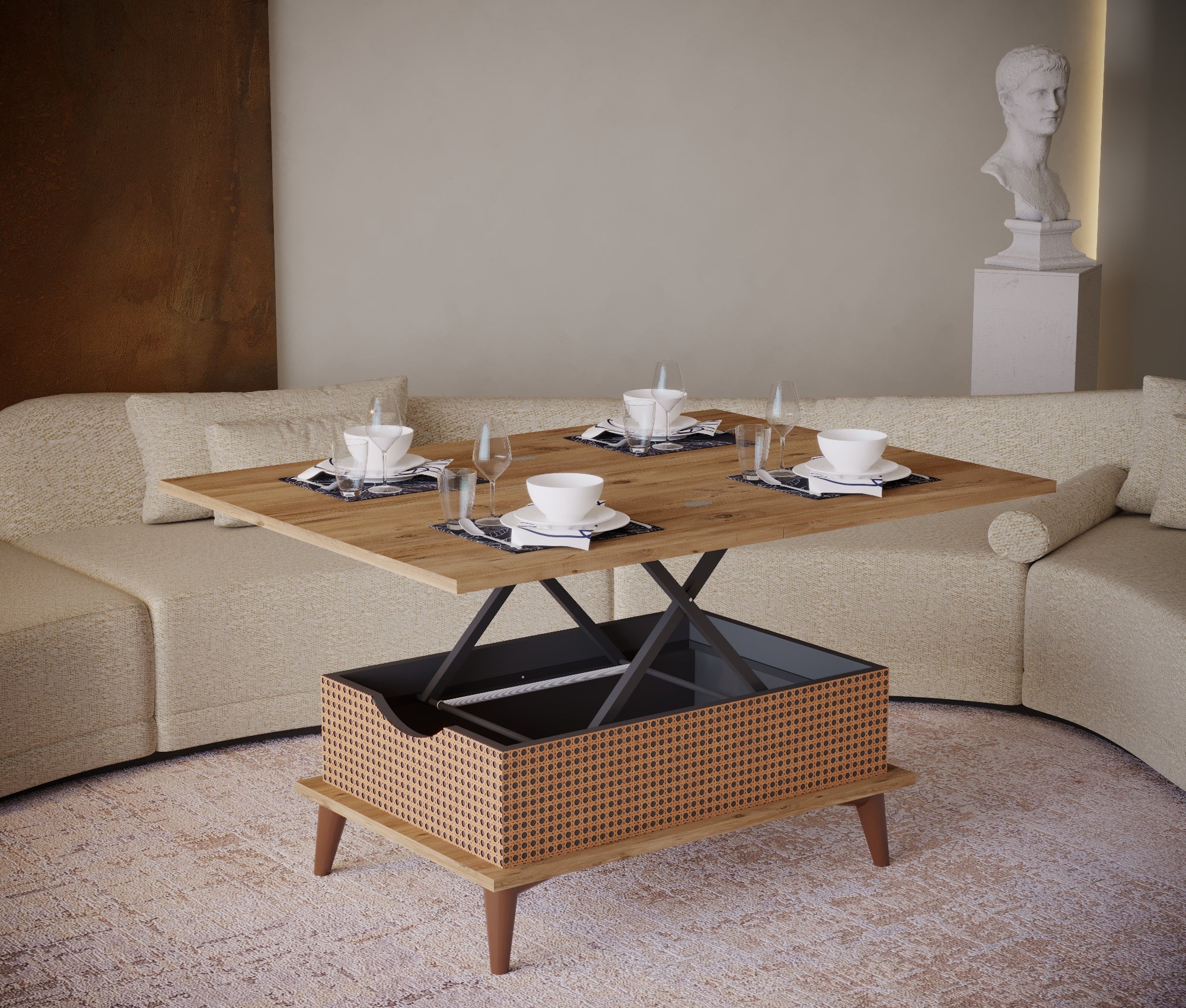 Magic Mist Extendable Coffee & Dining Table 6 in 1