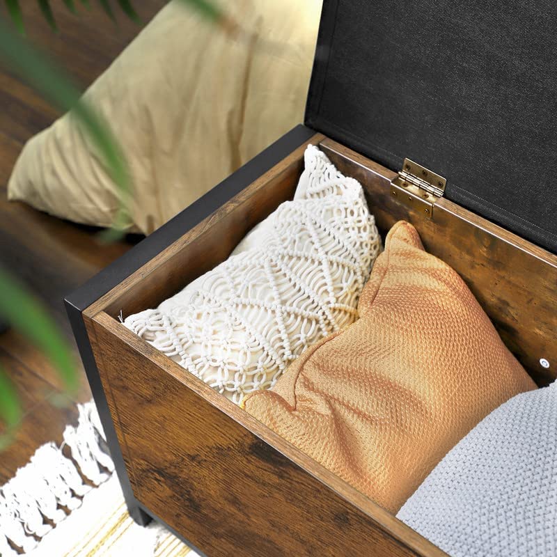 Montara Industrial Design Upholstered Footstool with Storage