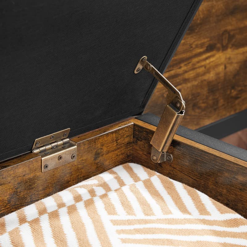 Montara Industrial Design Upholstered Footstool with Storage