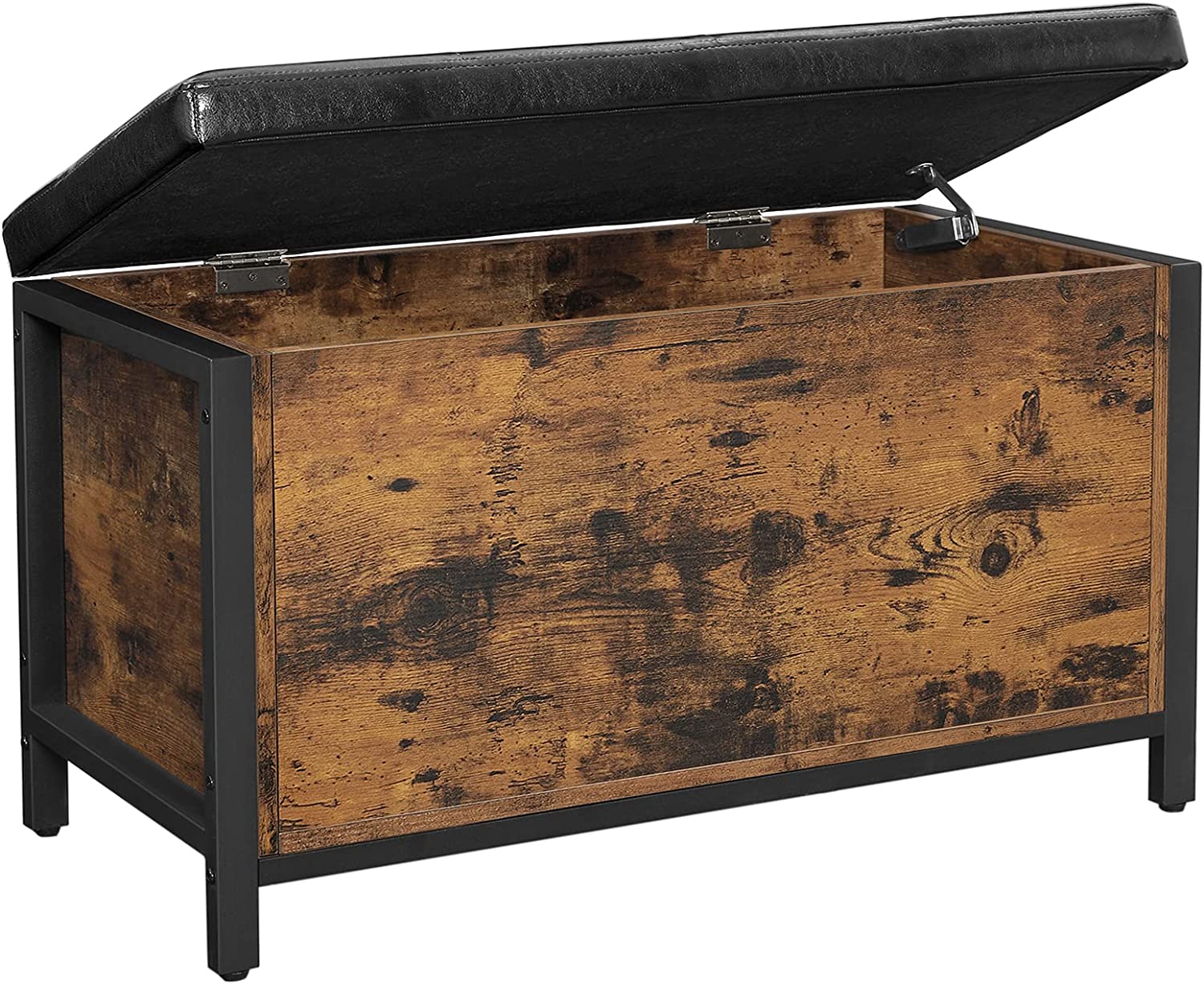 Montara Industrial Design Upholstered Footstool with Storage
