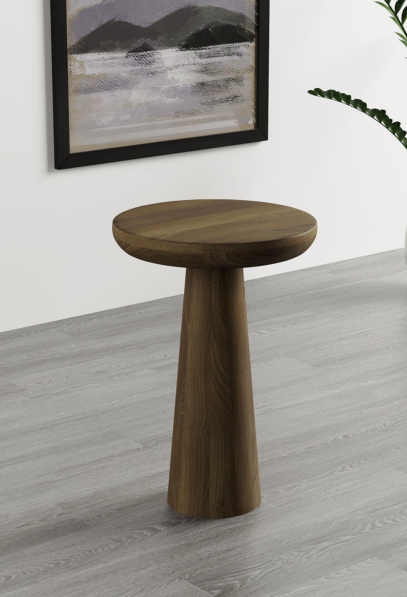 Vera Dark Walnut Mushroom Round Nested & Side Table