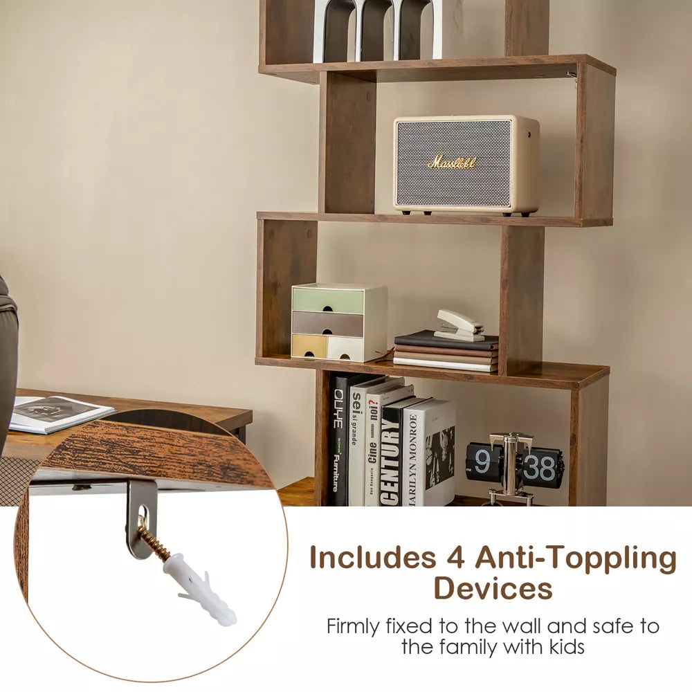 Magic 5 Tiers Industrial Design Bookcase with Storage