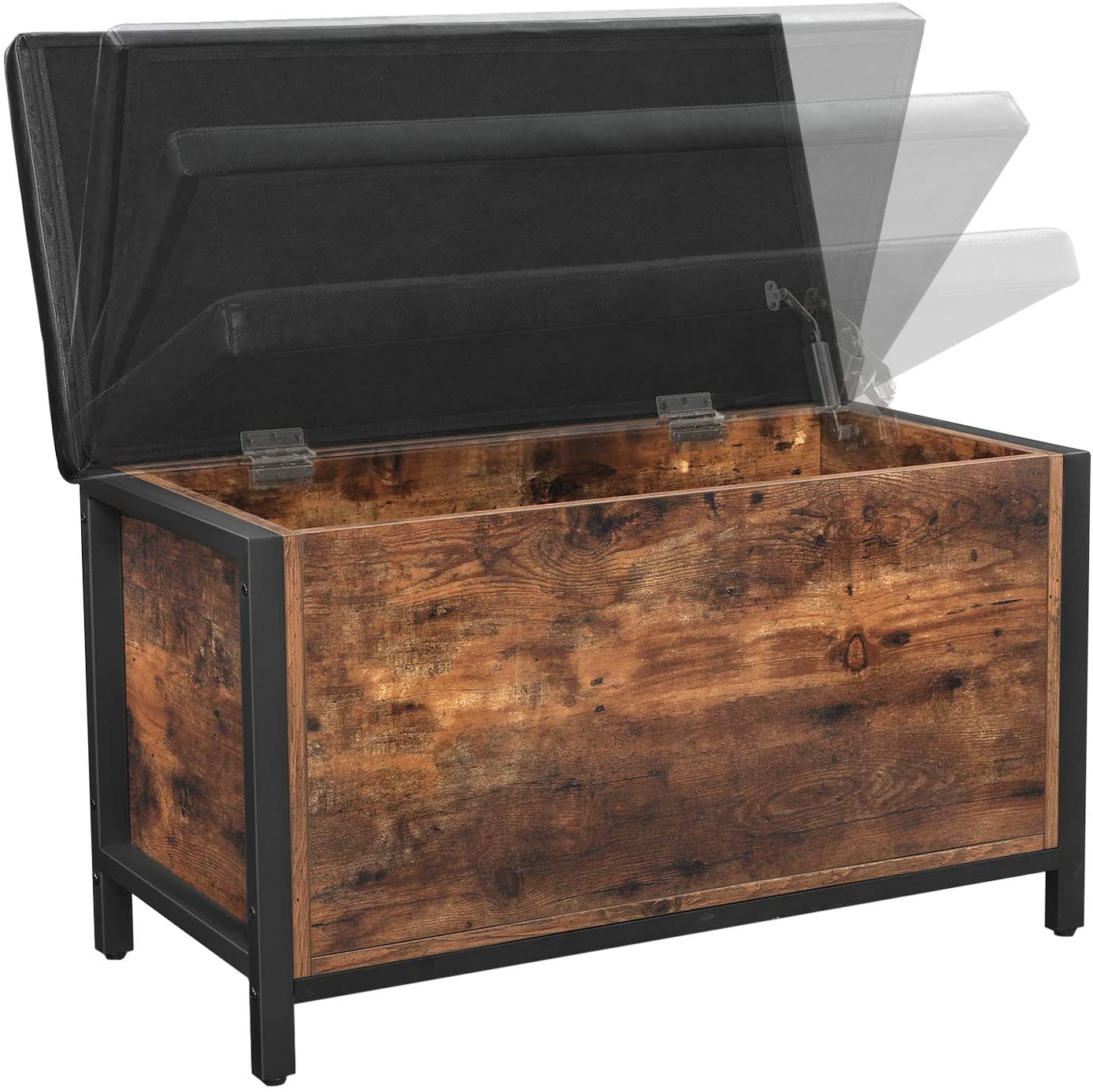 Montara Industrial Design Upholstered Footstool with Storage