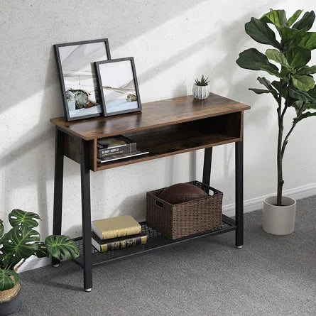 Antora Hallway Table with Shelves Industrial Design