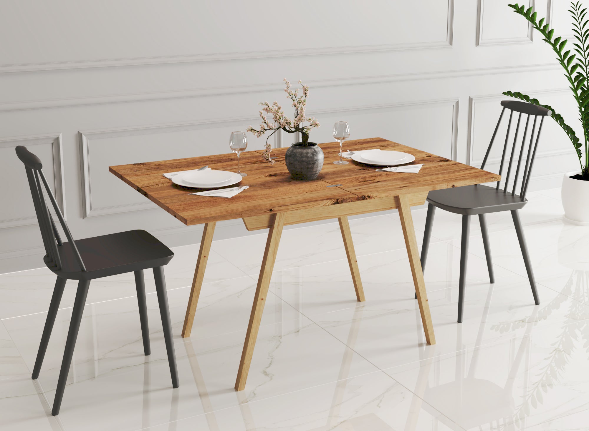 Ottara Rustic Extendable Dining Table with Storage