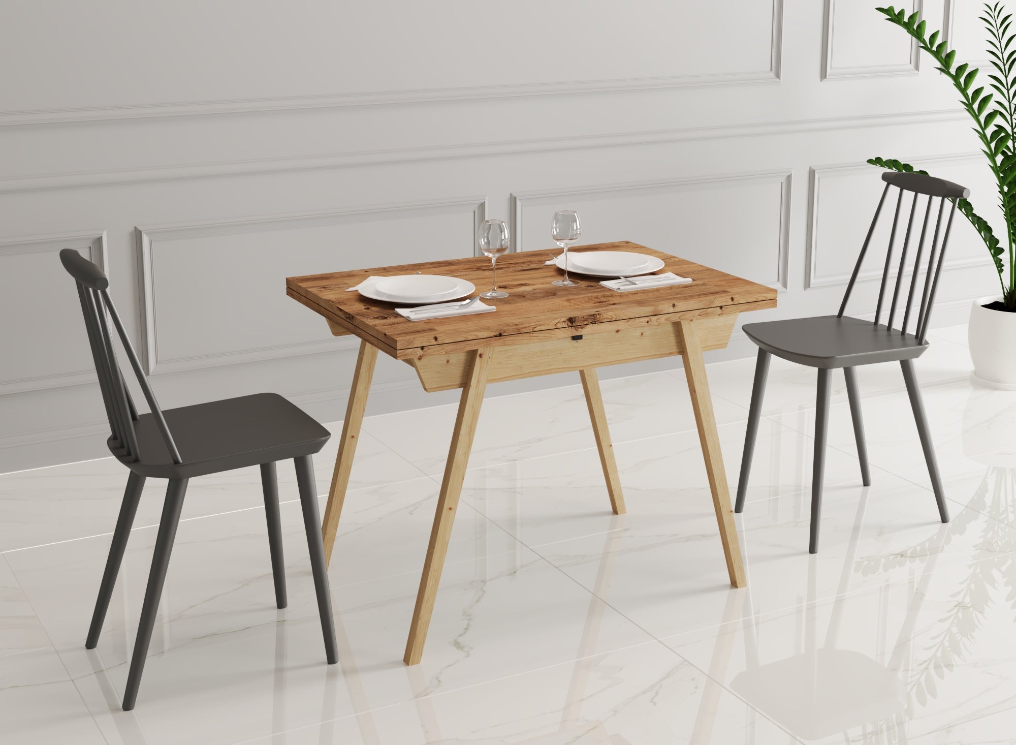 Ottara Rustic Extendable Dining Table with Storage