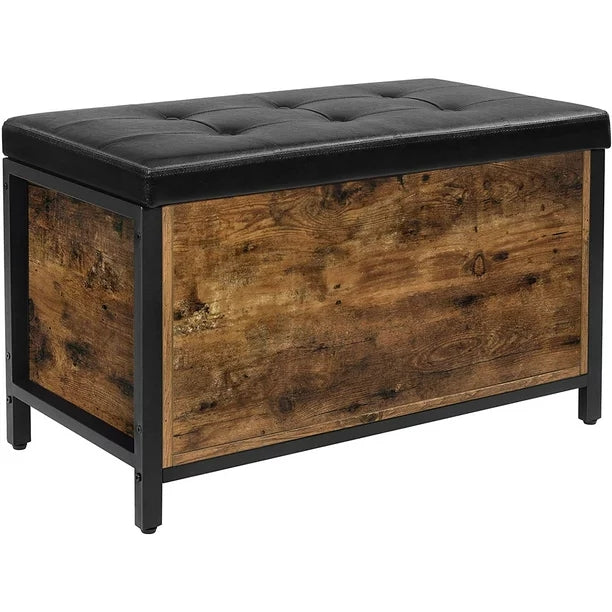 Montara Industrial Design Upholstered Footstool with Storage