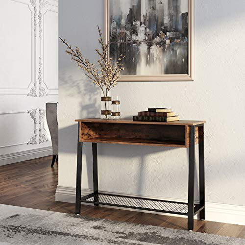 Antora Hallway Table with Shelves Industrial Design